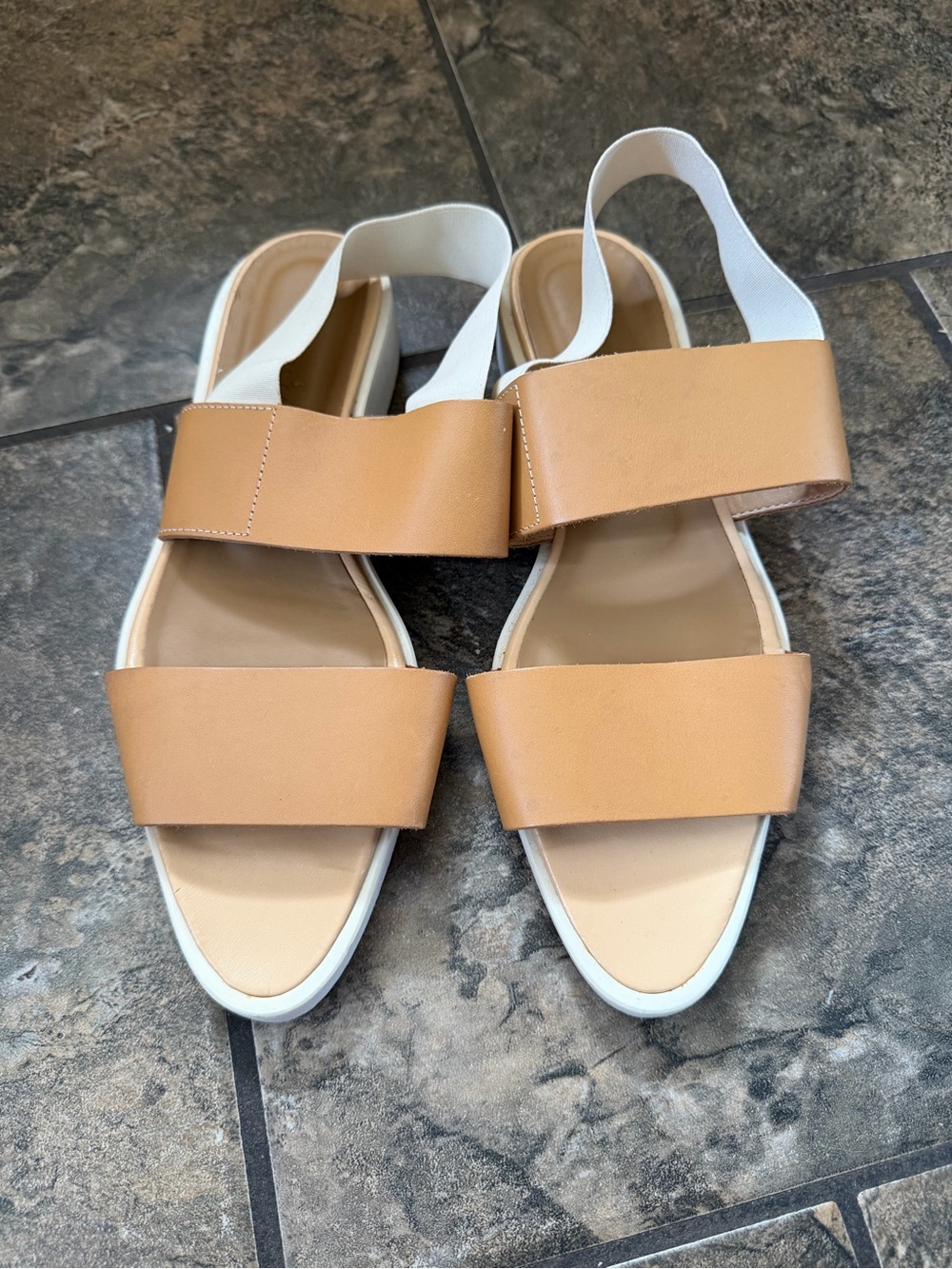 Everlane Beige-Tan Wide-Strap Slingback Sandals